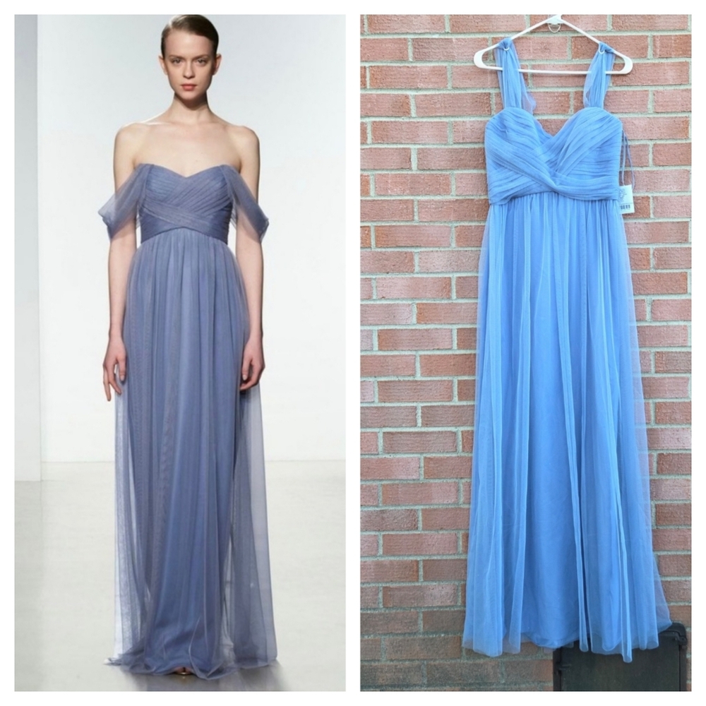 Amsale Off the shoulder tulle dress in Dusk Size 8